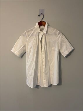 J. Crew “Boy” White Short-Sleeve Button Down Shirt